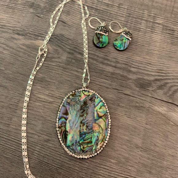 Abalone shell necklace set - Picture 1 of 14